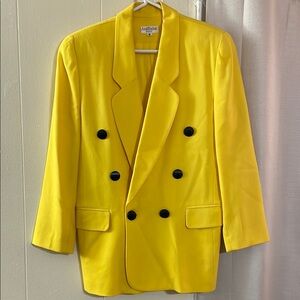 Ann Taylor Yellow Double-Breasted Blazer